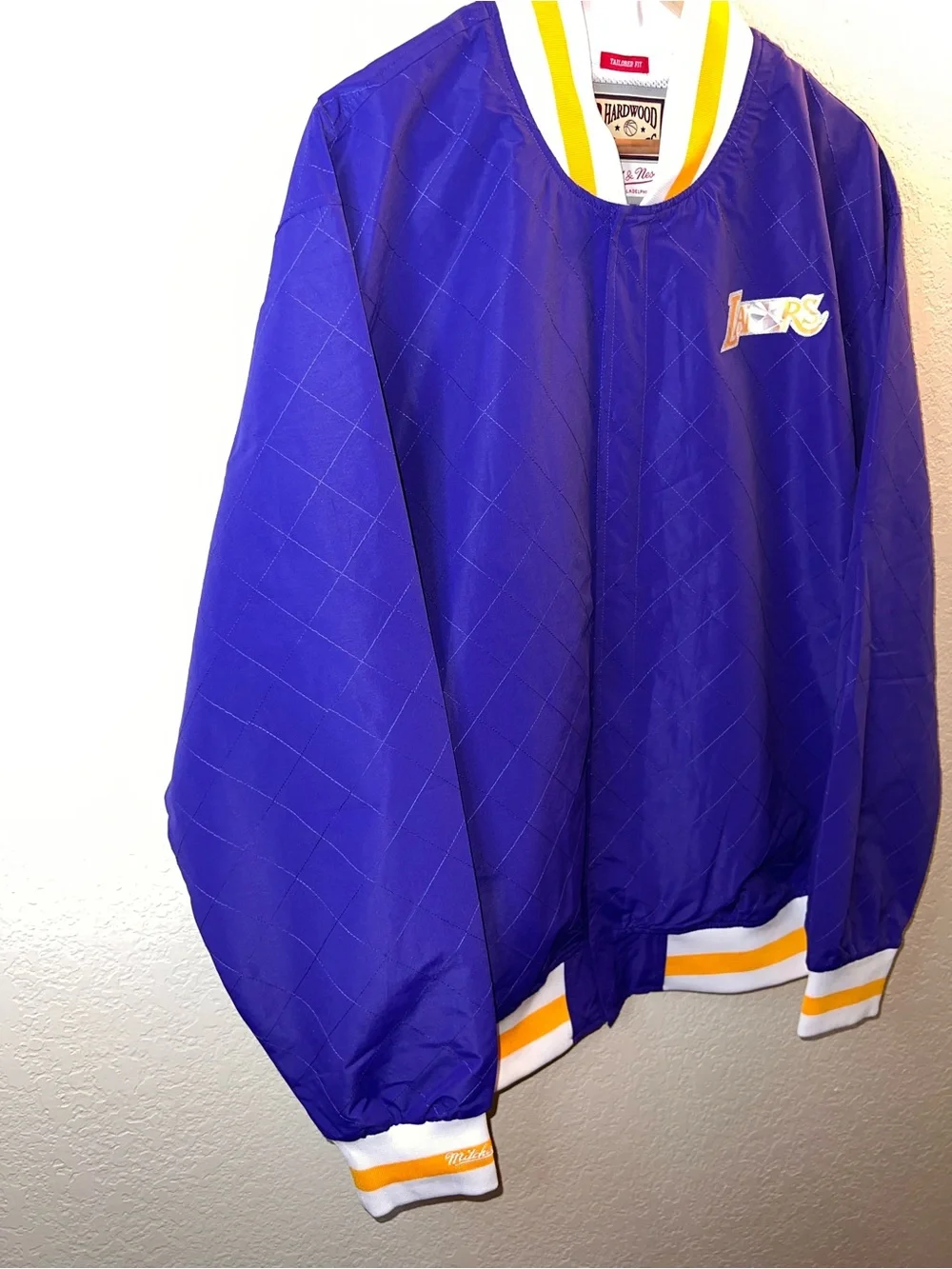 Lakers Mitchell & Ness Hardwood Classics 75th Anniversary Warmup Jacket Size XXL